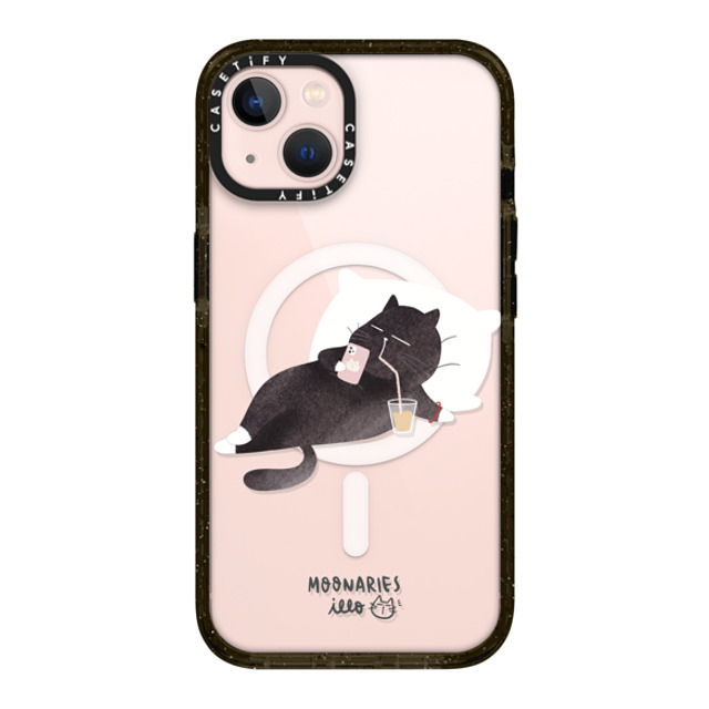 moonariesillo x CASETiFY iPhone 13 ケース ブラック インパクトケース MagSafe対応 Life after work by Moonaries illo