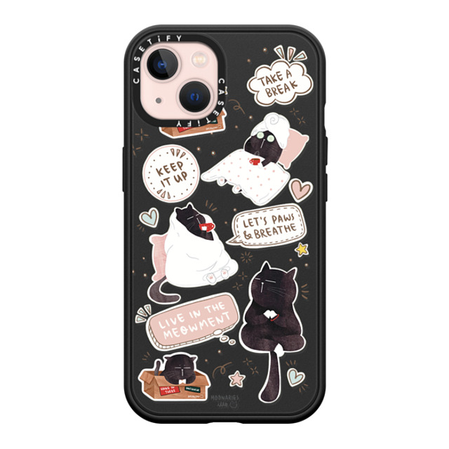 moonariesillo x CASETiFY iPhone 13 ケース マットブラック インパクトケース MagSafe対応 Self care is health care sticker case by Moonaries illo