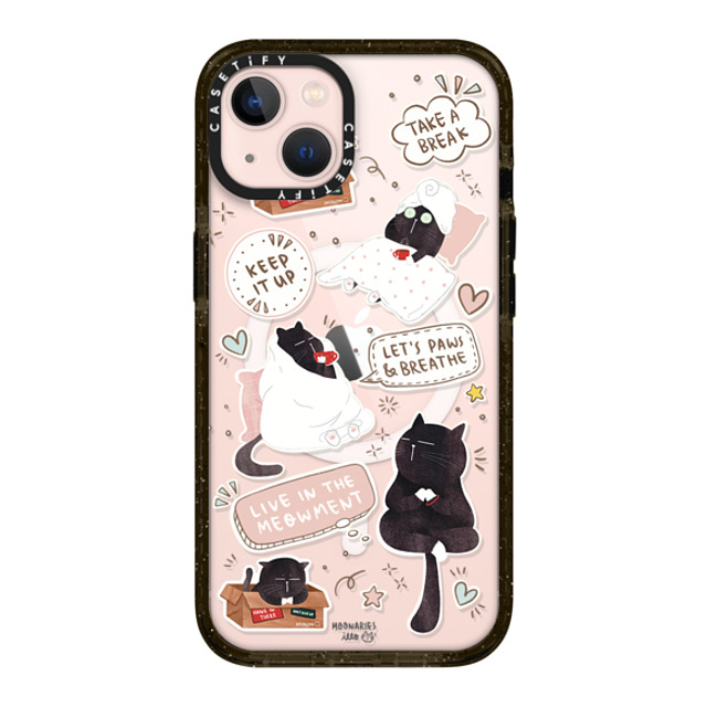 moonariesillo x CASETiFY iPhone 13 ケース ブラック インパクトケース MagSafe対応 Self care is health care sticker case by Moonaries illo