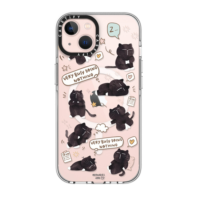 moonariesillo x CASETiFY iPhone 13 ケース クリア クリア ケース MagSafe対応 Very busy doing nothing pattern case by Moonaries illo