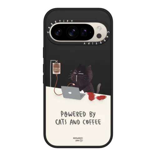 Google Pixel 9 Pro - Powered by cats and coffee by Moonaries illo