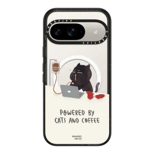 Google Pixel 9 - Powered by cats and coffee by Moonaries illo