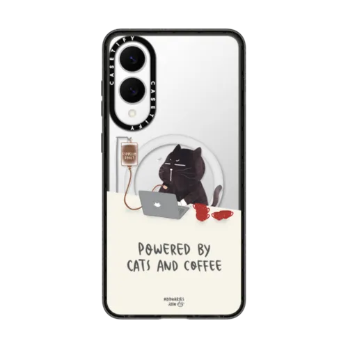 Galaxy S25 Edge - Powered by cats and coffee by Moonaries illo