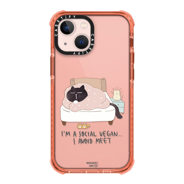 moonariesillo x CASETiFY iPhone 13 Mini Case Peach ウルトラインパクトケース I'm a social vegan, I avoid meet Mother's Day moonariesillo x CASETiFY iPhone 13 Mini Case Peach ウルトラインパクトケース I'm a social vegan, I avoid meet Mother's Day