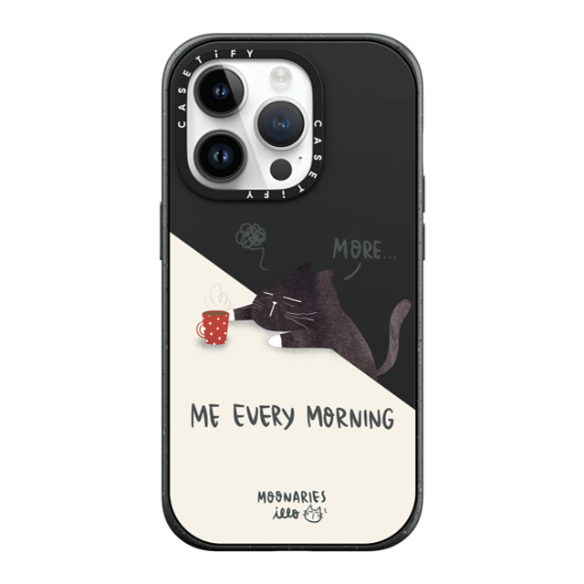 moonariesillo x CASETiFY iPhone 14 Pro ケース マットブラック インパクトケース MagSafe対応 Me every morning by Moonaries illo