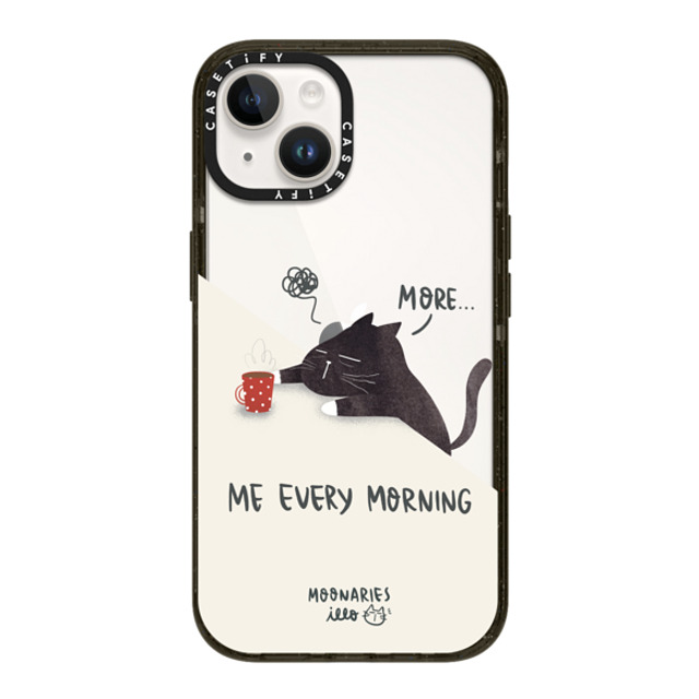 moonariesillo x CASETiFY iPhone 14 ケース ブラック インパクトケース Me every morning by Moonaries illo