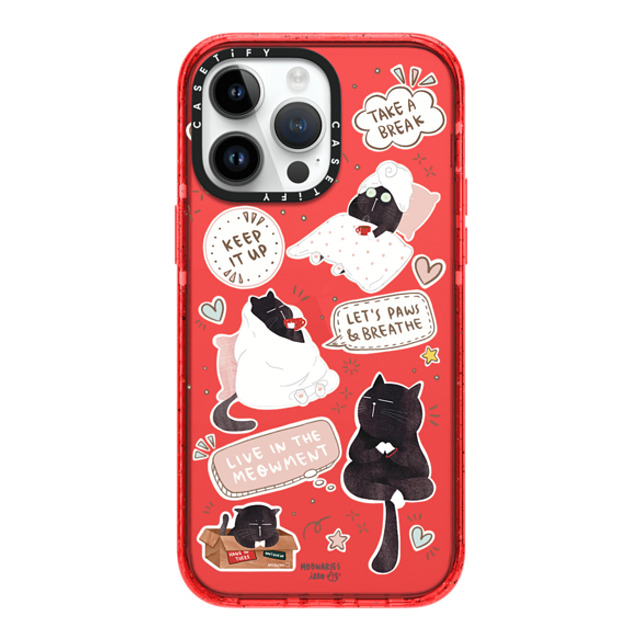 moonariesillo x CASETiFY iPhone 14 Pro Max ケース レッド インパクトケース Self care is health care sticker case by Moonaries illo