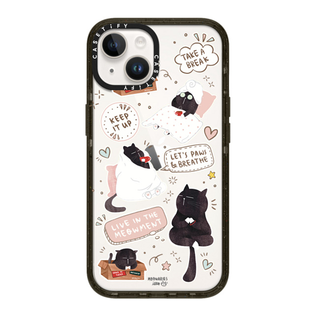 moonariesillo x CASETiFY iPhone 14 ケース ブラック インパクトケース Self care is health care sticker case by Moonaries illo