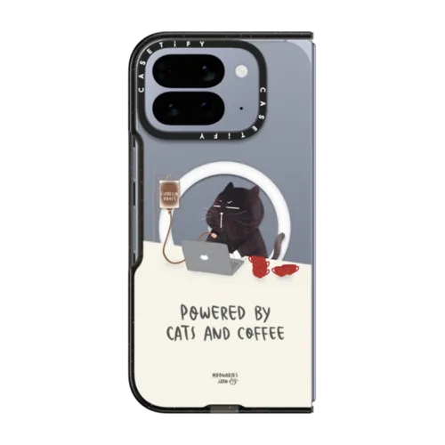 Google Pixel 10 Pro Fold - Powered by cats and coffee by Moonaries illo