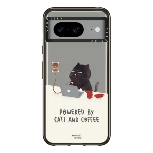Pixel 8 - Powered by cats and coffee by Moonaries illo