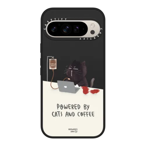 Google Pixel 9 Pro XL - Powered by cats and coffee by Moonaries illo