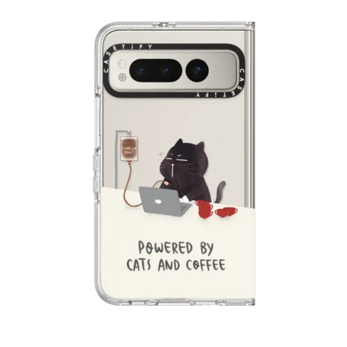 Pixel Fold - Powered by cats and coffee by Moonaries illo