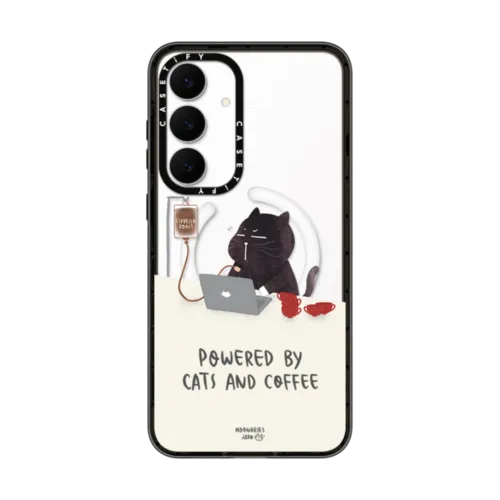 Galaxy S25 FE - Powered by cats and coffee by Moonaries illo