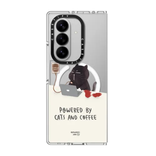 Galaxy Z Fold7 - Powered by cats and coffee by Moonaries illo