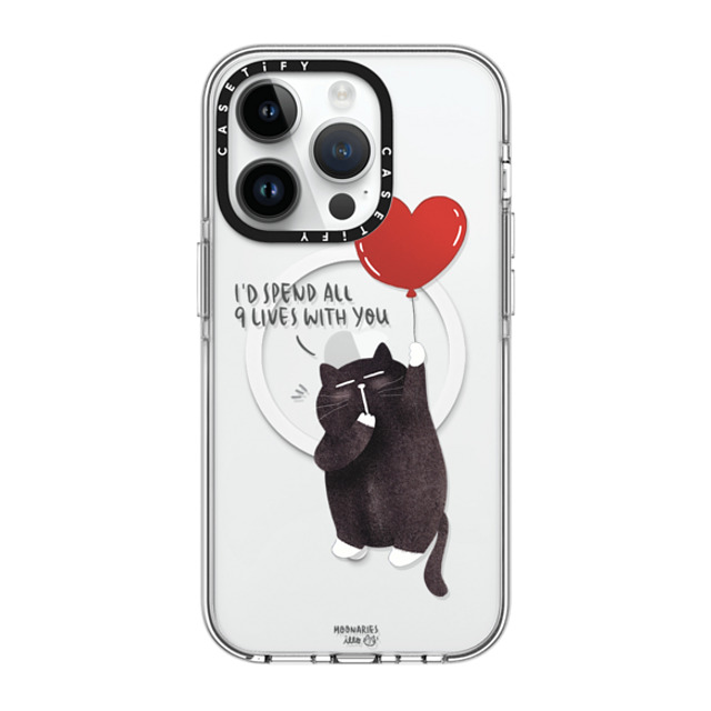 moonariesillo x CASETiFY iPhone 14 Pro ケース クリア クリア ケース MagSafe対応 I'd spend all 9 lives with you by Moonaries illo