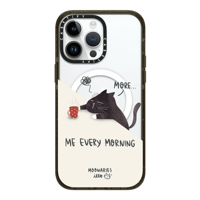 moonariesillo x CASETiFY iPhone 14 Pro Max ケース ブラック インパクトケース MagSafe対応 Me every morning by Moonaries illo