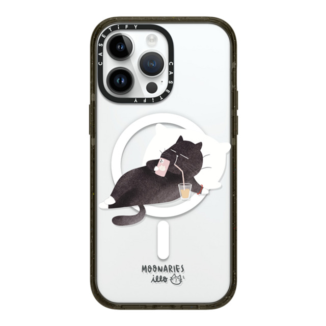 moonariesillo x CASETiFY iPhone 14 Pro Max ケース ブラック インパクトケース MagSafe対応 Life after work by Moonaries illo