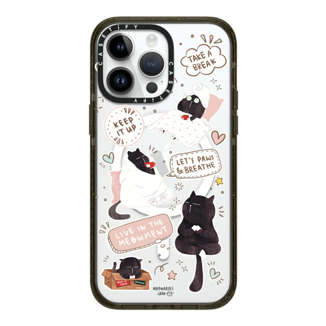 moonariesillo x CASETiFY iPhone 14 Pro Max ケース ブラック インパクトケース MagSafe対応 Self care is health care sticker case by Moonaries illo