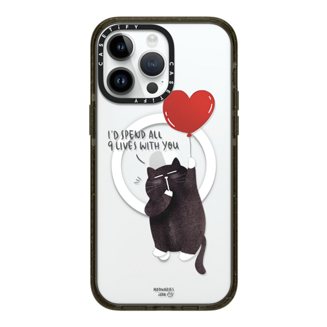 moonariesillo x CASETiFY iPhone 14 Pro Max ケース ブラック インパクトケース MagSafe対応 I'd spend all 9 lives with you by Moonaries illo