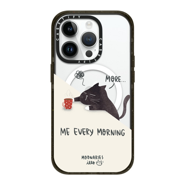 moonariesillo x CASETiFY iPhone 14 Pro ケース ブラック インパクトケース MagSafe対応 Me every morning by Moonaries illo