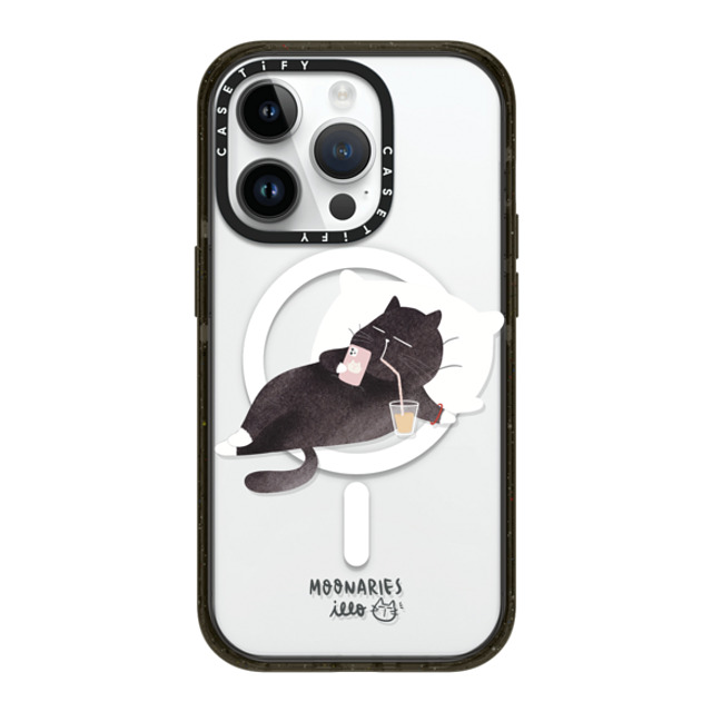 moonariesillo x CASETiFY iPhone 14 Pro ケース ブラック インパクトケース MagSafe対応 Life after work by Moonaries illo