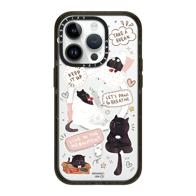 moonariesillo x CASETiFY iPhone 14 Pro ケース ブラック インパクトケース MagSafe対応 Self care is health care sticker case by Moonaries illo