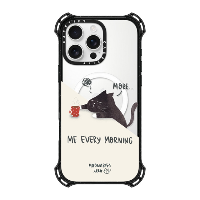 moonariesillo x CASETiFY iPhone 16 Pro Max ケース ブラック バウンスケース Me every morning by Moonaries illo