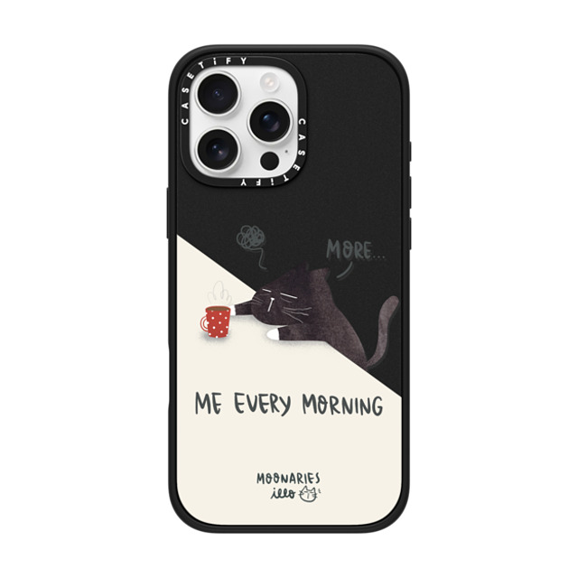 moonariesillo x CASETiFY iPhone 16 Pro Max ケース マットブラック インパクトケース MagSafe対応 Me every morning by Moonaries illo