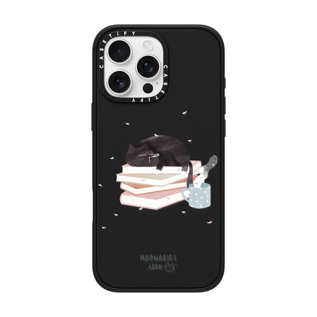 moonariesillo x CASETiFY iPhone 16 Pro Max Case Cat,Animal マットブラック インパクトケース MagSafe対応 Book cat by Moonaries illo Mother's Day moonariesillo x CASETiFY iPhone 16 Pro Max Case Cat,Animal マットブラック インパクトケース MagSafe対応 Book cat by Moonaries illo Mother's Day
