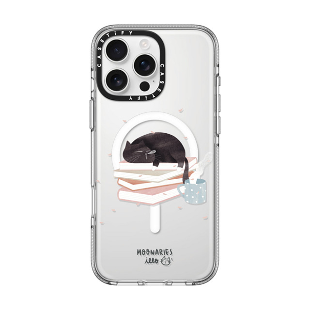 moonariesillo x CASETiFY iPhone 16 Pro Max Case Cat,Animal クリア クリア ケース MagSafe対応 Book cat by Moonaries illo Mother's Day moonariesillo x CASETiFY iPhone 16 Pro Max Case Cat,Animal クリア クリア ケース MagSafe対応 Book cat by Moonaries illo Mother's Day