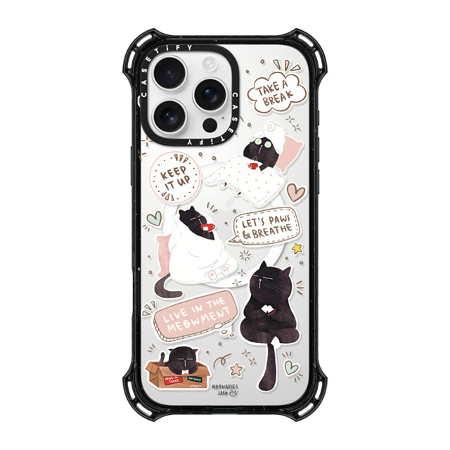 moonariesillo x CASETiFY iPhone 16 Pro Max ケース ブラック バウンスケース Self care is health care sticker case by Moonaries illo