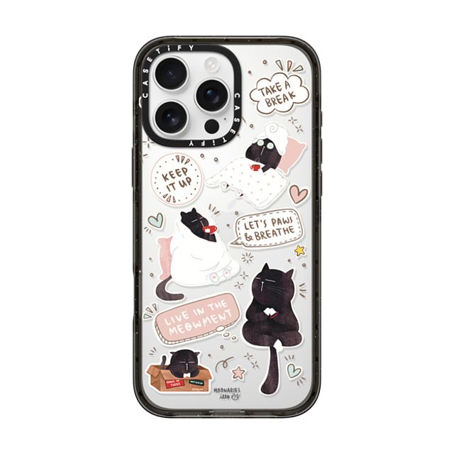 moonariesillo x CASETiFY iPhone 16 Pro Max ケース ブラック インパクトケース Self care is health care sticker case by Moonaries illo