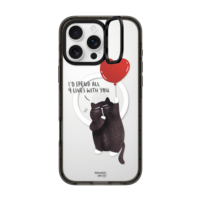 moonariesillo x CASETiFY iPhone 16 Pro Max ケース ブラック インパクトリングスタンドケース MagSafe対応 I'd spend all 9 lives with you by Moonaries illo