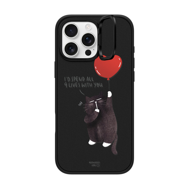 moonariesillo x CASETiFY iPhone 16 Pro Max ケース マットブラック インパクトリングスタンドケース MagSafe対応 I'd spend all 9 lives with you by Moonaries illo