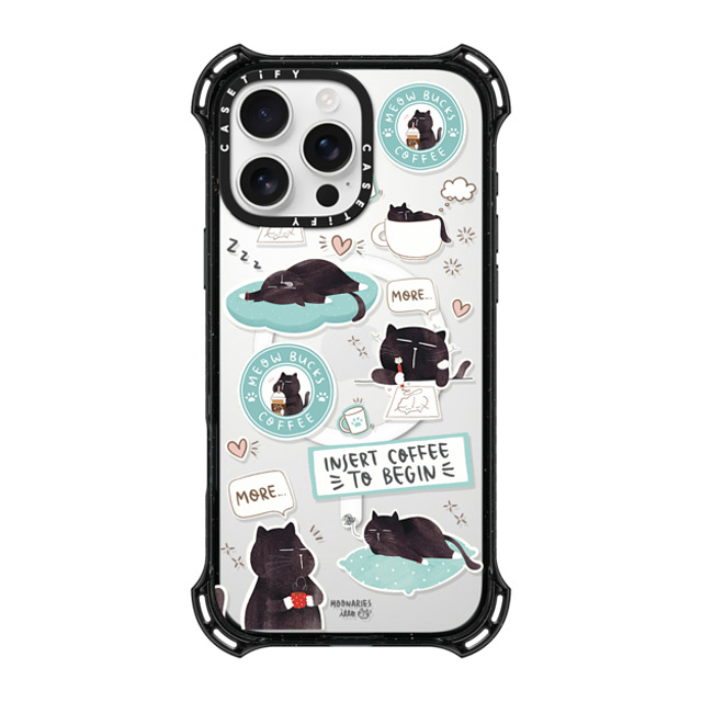 moonariesillo x CASETiFY iPhone 16 Pro Max ケース ブラック バウンスケース Insert coffee to begin sticker case by Moonaries illo