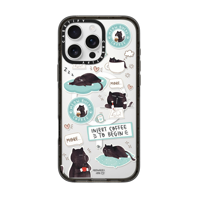 moonariesillo x CASETiFY iPhone 16 Pro Max ケース ブラック インパクトケース MagSafe対応 Insert coffee to begin sticker case by Moonaries illo