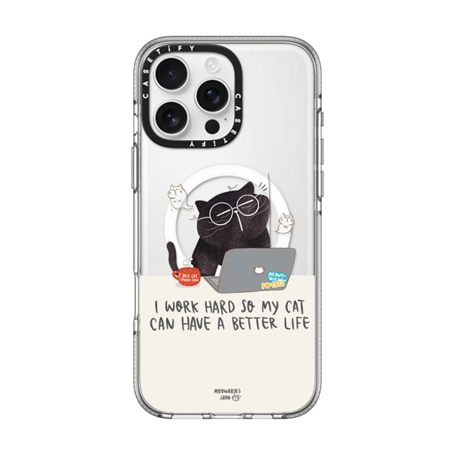 moonariesillo x CASETiFY iPhone 16 Pro Max ケース クリア クリア ケース MagSafe対応 I work hard so my cat can have a better life Father's Day moonariesillo x CASETiFY iPhone 16 Pro Max ケース クリア クリア ケース MagSafe対応 I work hard so my cat can have a better life Father's Day