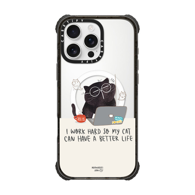 moonariesillo x CASETiFY iPhone 16 Pro Max ケース ブラック ウルトラ インパクトケース MagSafe 対応 I work hard so my cat can have a better life Father's Day moonariesillo x CASETiFY iPhone 16 Pro Max ケース ブラック ウルトラ インパクトケース MagSafe 対応 I work hard so my cat can have a better life Father's Day
