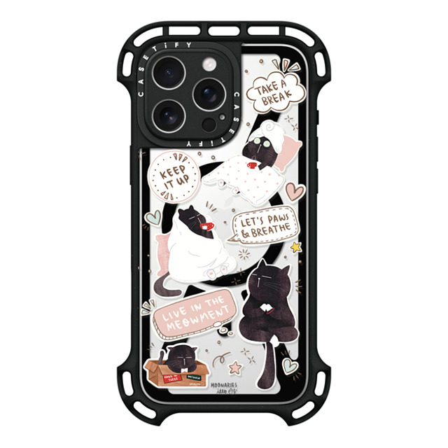 moonariesillo x CASETiFY iPhone 16 Pro Max ケース ブラック ウルトラ バウンスケース MagSafe対応 Self care is health care sticker case by Moonaries illo