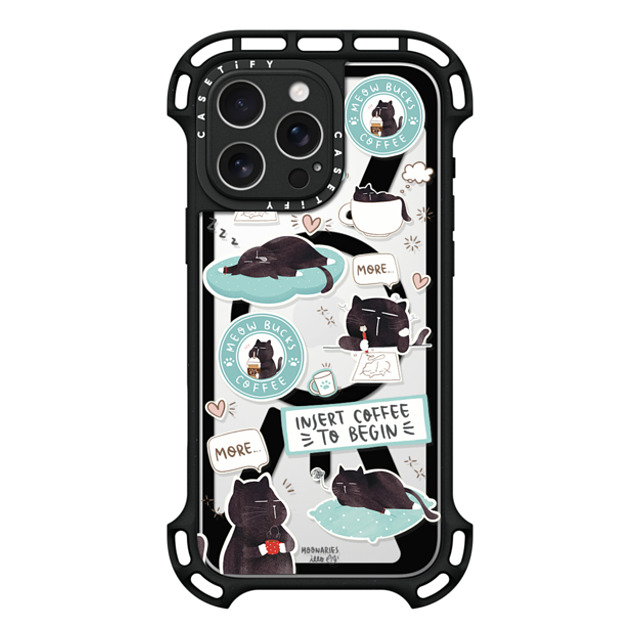 moonariesillo x CASETiFY iPhone 16 Pro Max ケース ブラック ウルトラ バウンスケース MagSafe対応 Insert coffee to begin sticker case by Moonaries illo