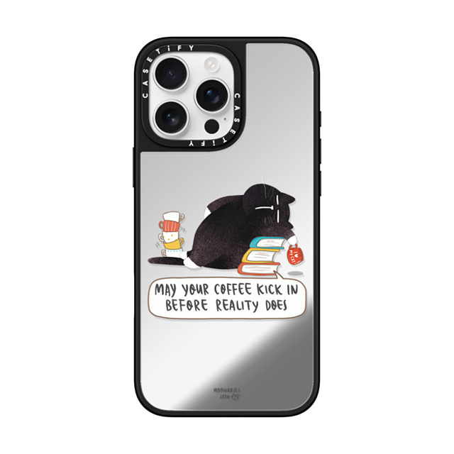 moonariesillo x CASETiFY iPhone 16 Pro Max Case Silver on Black ミラーケース MagSafe対応 May your coffee kick in before reality does Mother's Day moonariesillo x CASETiFY iPhone 16 Pro Max Case Silver on Black ミラーケース MagSafe対応 May your coffee kick in before reality does Mother's Day