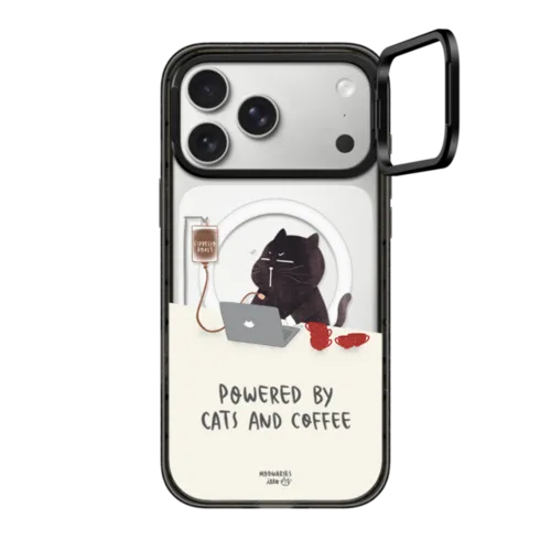 iPhone 17 Pro Max - Powered by cats and coffee by Moonaries illo