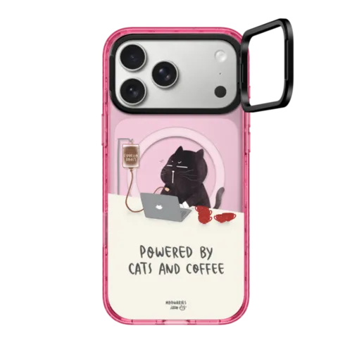 iPhone 17 Pro Max - Powered by cats and coffee by Moonaries illo