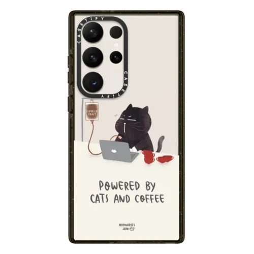 Galaxy S23 Ultra - Powered by cats and coffee by Moonaries illo
