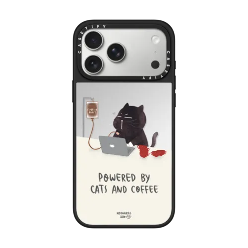 iPhone 17 Pro Max - Powered by cats and coffee by Moonaries illo