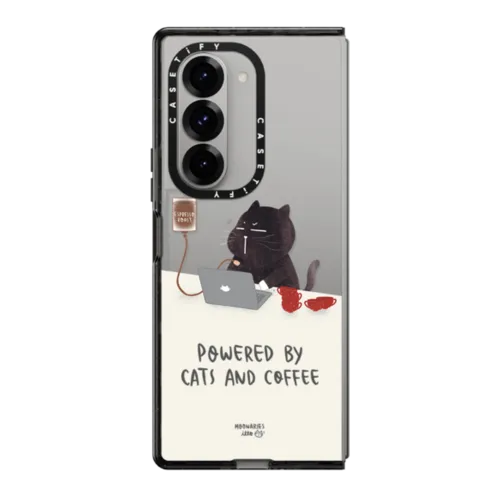 Galaxy Z Fold6 - Powered by cats and coffee by Moonaries illo