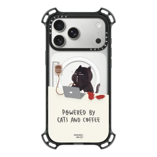 iPhone 17 Pro Max - Powered by cats and coffee by Moonaries illo
