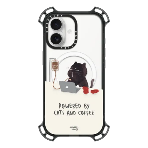 iPhone 17 - Powered by cats and coffee by Moonaries illo
