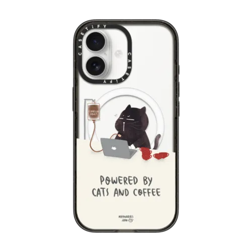 iPhone 17 - Powered by cats and coffee by Moonaries illo