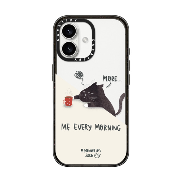 moonariesillo x CASETiFY iPhone 16 ケース ブラック インパクトケース Me every morning by Moonaries illo